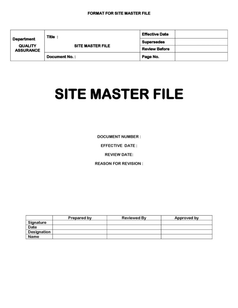 Preparation Of Site Master File SOP PharmaBlog